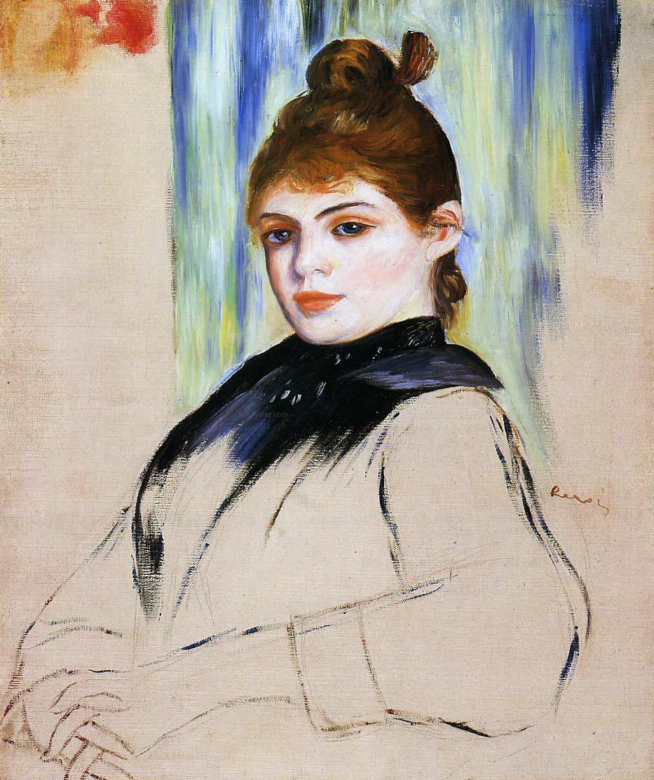  Pierre Auguste Renoir Young Woman with a Bun in Her Hair - Canvas Print