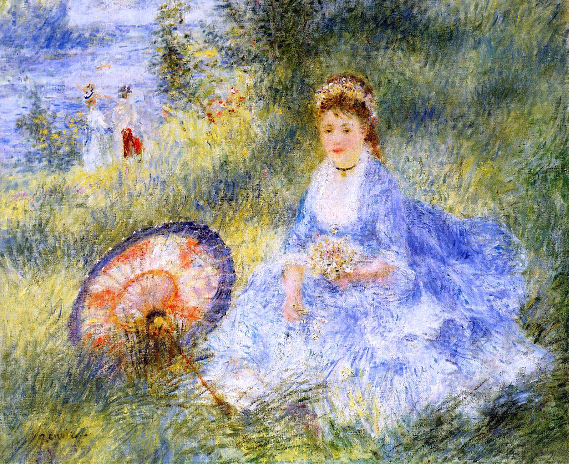  Pierre Auguste Renoir Young Woman with a Japanese Umbrella - Canvas Print