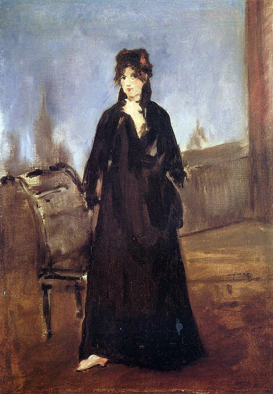  Edouard Manet Young Woman with a Pink Shoe (also known as Portrait of Bertne Morisot) - Canvas Print