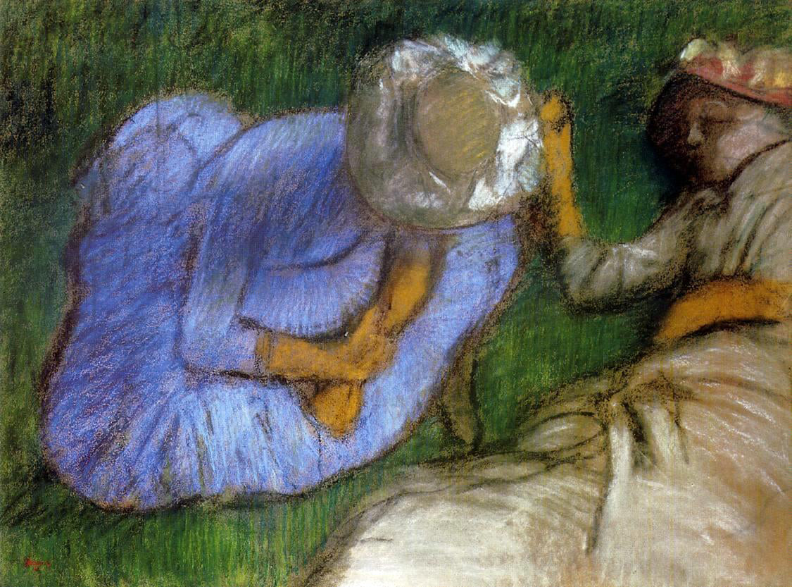  Edgar Degas Young Women Resting in a Field - Canvas Print