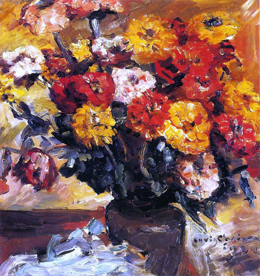  Lovis Corinth Zinnias - Canvas Print